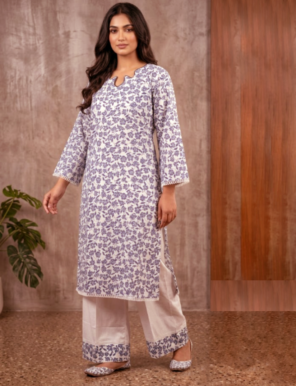 Floral Cotton Kurta & Palazzo Set
